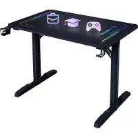 Ultradesk FREEZE V2 – Gamingbureau met ULTRA-GLASS Blad – RGB Prismatic Verlichting – Ergonomisch & Stabiel – Zwart – Voor Gaming, Werk & Studie