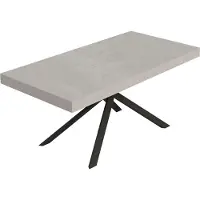 Itamoby Niket kasjmier uittrektafel, 200/460 x 90 cm, met antracietkleurige poten