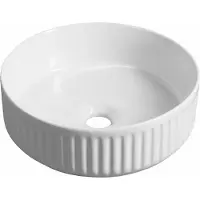 Isvea Ion Aanrechtblad keramische wastafel dia 36cm, wit