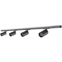 Calex Railsysteem Verlichting - 2 Meter - GU10 Fitting - 4 Spots - Opbouwspot - Mat Zwart - 1 Fase