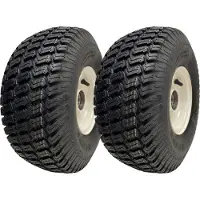 Parnells 15x6.00-6 grasmaaierwielen met banden, gemonteerd op velgen, met 20 mm lagers (set van 2)