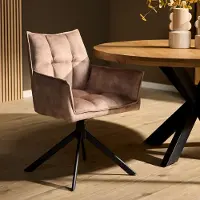 Starfurn eetkamerstoel dani velvet - met armleuning set van 2