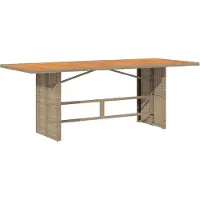 vidaXL 7-delige Tuinset met kussens poly rattan gemengd beige