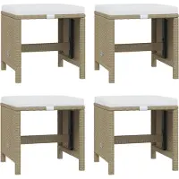 vidaXL 17-delige Tuinset met kussens poly rattan beige