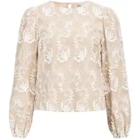 Object Blouse 'OBJMya' donkerbeige / wit