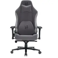 L33T Gaming L33T - Gaming Stoel - Neolite Stof - Nek- en Rugkussen - Ergonomisch - Donker Grijs