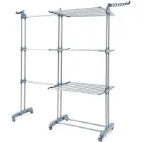 24hShop Opvouwbare verticale uitschuifbare wasdroger met wielen Dolver XL 30 Stangen
