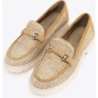WITTCHEN - Mocassins - Raffia en Suede - Geweven - Beige