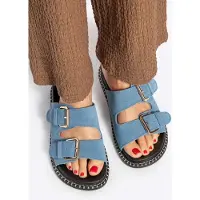 WITTCHEN Dames Blauwe Suède Leren Slippers