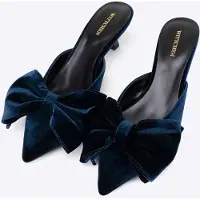WITTCHEN Dames Pumps - Strik - Navy Blauw - Textiel