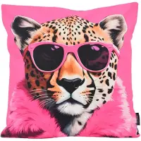 Gek op kussens! Sierkussen funky jaguar | 45 x 45 cm | katoen/polyester