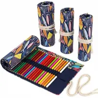BOTC Pennen Etui- Roletui voor potloden en pennen - Premium Canvas Pennen Etui - Voor 72 Potloden
