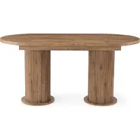 CALICOSY - Uitschuifbare eettafel van 180 tot 216 cm in notenhout decor - GUSTO