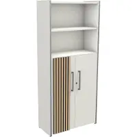 Kerkmann Luxe Kantoorkast Oxford Half-open - Akoestische Lattenwand Eiken - Wit - 183cm
