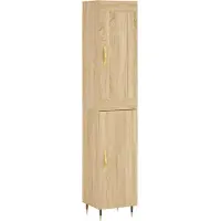 vidaXL Hoge kast 34,5x34x180 cm bewerkt hout sonoma eikenkleurig
