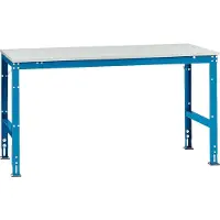 Manuflex werktafel UNIVERSAL Standaard, 1750 x 1000 mm, kunststof lichtgrijs, lichtblauw