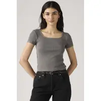 Levi's Essential Square Neck Tee Black Maat: S | Tops Outlet | Dames | Grijs