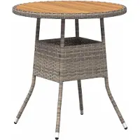 vidaXL Eettafel voor diner, grijs en acaciahout, 70 x 70 x 73 cm