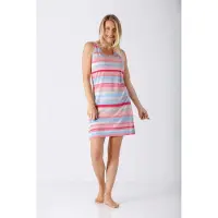 Hajo Roze blauw gestreept nachthemd | Maat 36/38