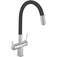 Novaservis Ferro Filtrata - Keukenmengkraan met filterfunctie en flexibele arm, zwart/chroom. BFT41B