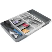 Joseph Joseph DrawerStore Uitschuifbare meerlaagse bestelinzet met messenorganiser