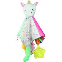 Clementoni Knuffeldoekje Eenhoorn Soft Cuddles - Knuffeldoek met Voeldetails - Zacht Kraamcadeau Jongen of Meisje - Baby Comforter vanaf 0 Maanden