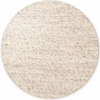 Elle Decoration Lyon rond wollen vloerkleed Beans Naturel Crème/Bruin - Rond 200 Ø - (L)