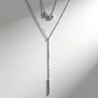 Cavill - Zilveren Halsketting 925 Sterling Zilver - Minimalistische Lariat Ketting 45 cm - Verstelbaar - Elegant & Tijdloos Dames Sieraad