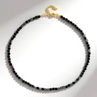 Cavill - Zilveren Halsketting 925 Sterling Zilver Verguld - Zwarte Hematiet 78 1ct Fancy Kralen - Luxe Elegante Damesketting 45-50 cm