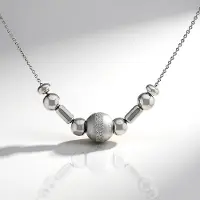 Cavill - Elegante Halsketting 925 Sterling Zilver Geplatineerd - Verstelbaar 45,7-50,5 cm - Bolletjes Design - Dames