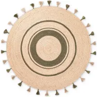 Hanse Home Vloerkleed Basil Rond - Natuur Goud Groen ⌀150 cm