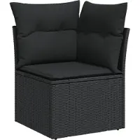 vidaXL 14-delige Loungeset met kussens poly rattan zwart