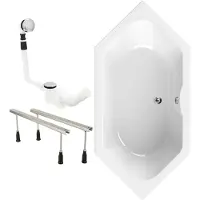 Calmwaters Exclusive - Badkuip - 190 x 90 cm - Set badkuipvoeten