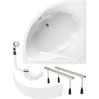 Calmwaters Curved Wellness - Badkuip - 150 x 150 cm - Set Schort