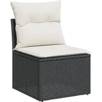 vidaXL 8-delige tuinmeubelset met kussens, zwart, polyrotan