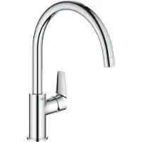 GROHE QuickFix Start Edge hoge keukenmengkraan met draaibare C-uitloop chroom