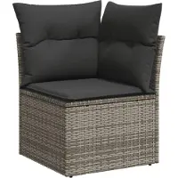 vidaXL 10-delige Loungeset met kussens poly rattan grijs