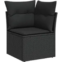 vidaXL 6-delige tuinmeubelset met kussens, zwart, polyrotan