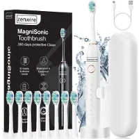 Zenwire Magnisonic 506 - Elektrische Tandenborstel - 97 000 oscillaties/min - 6 modi - IP67 - USB-C - 60 dagen werking met magnetische motor - 8 tips - behuizing - standaard - oplaadkabel - Wit