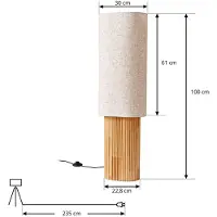 LINDBY Vloerlampe , Kimiko, Hout, Woonkamer, Stof, Scandinavisch