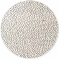 Elle Decoration Lyon rond wollen vloerkleed Beans Naturel Crème/Grijs - Rond 200 Ø - (L)
