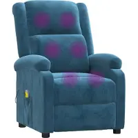 vidaXL Massagestoel fluweel blauw