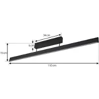 LUCANDE Plafondlamp , Mylosh, dimbare, Zwart, Eetkamer, Aluminium, Modern
