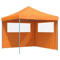 Syfax Partytent inklapbaar pop-up met 2 zijwanden oranje