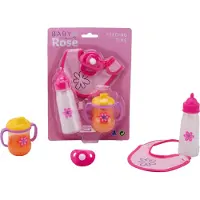 Johntoy Poppenspeelset Baby Rose - 4-delige poppen accessoires set