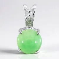 Cavill - Zilveren Hanger met Keizerlijk Groene Chrysopraas 1,16 ct & Witte Topaas 925 Sterling Zilver Elegant Rond Rond Cabochon