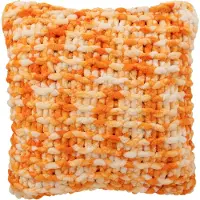 J-Line Cushion knitted polyester orange/white