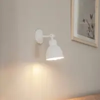 Euluna Wandlamp Emoti, dimbaar, wit / opaal, Woon-/ Eetkamer, metaal, Industrieel design, wandlamp