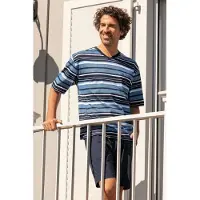 Hajo katoenen shortama blauwe strepen | Maat 60