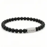 Steel & Barnett - Kralenarmband Heren - Natural Ned - Onyx - Maat S